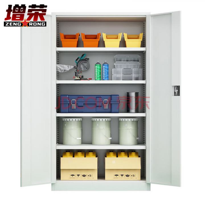增荣工具柜车间重型储物柜带挂板铁皮柜加厚工厂收纳柜 灰白内四板