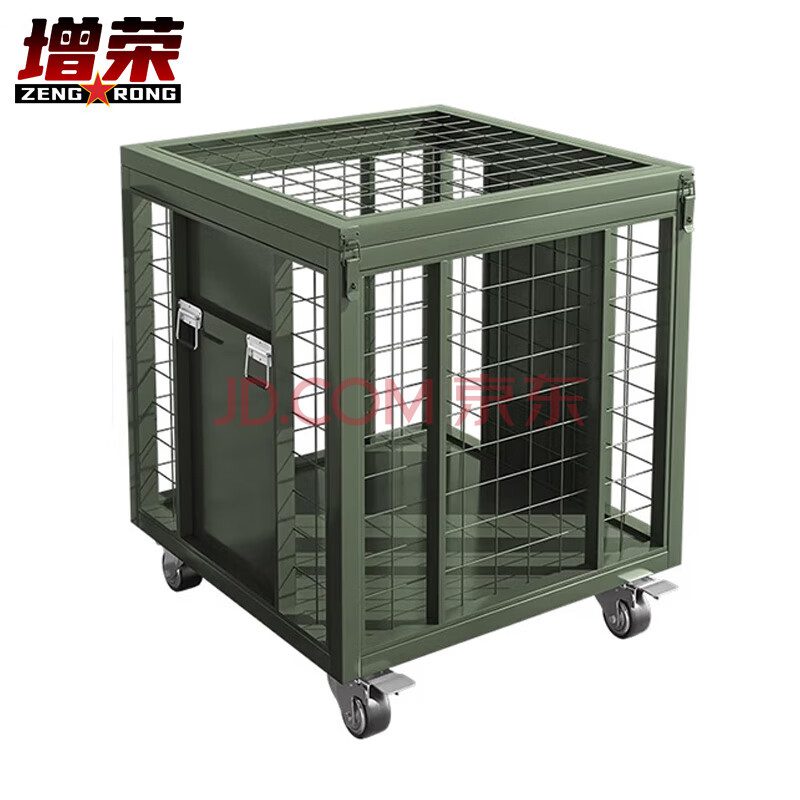 增荣军绿色可移动网箱仓储网笼可拆卸野营折叠物资带网箱子
