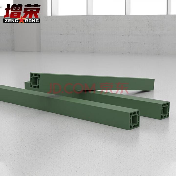 增荣复合型加厚枕木回字形抗压枕木垫块仓储垫木军绿色10*10*100cm